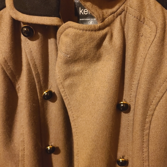Kensie - Colorblock Sleeve Camel Pea Coat - Picture 4 of 4